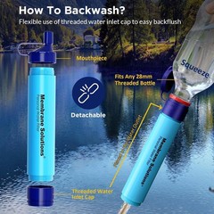Portable Camping Hiking Emergency Life Survival Purifier Water Filter Straw Tool