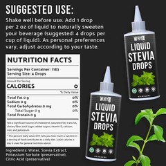 WHYZ Liquid Stevia Drops 8oz Plant-Based, Zero Calorie Sweetener, 1,183 Servings