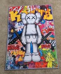 KAWS Street Art Graphic Area Rug Multicolor Rectangle for Any Room