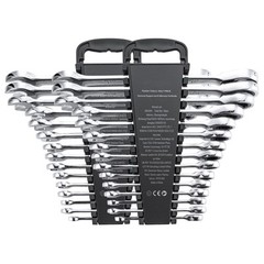 Combination Wrench Set 30 PCS SAE 1/4″ to 1″, Metric 8mm to 24mm Organizer Rack