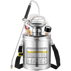 VEVOR Stainless Steel Sprayer 1 Gallon Pump Sprayer w/ 3.3-inch Reinforced Hose