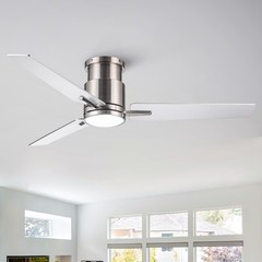 52″ Brushed Nickel Low Profile Ceiling Fan with Light Energy Saving Fan NEW