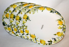 Mikasa Lemon Drop Bone China 11″ Dinner Plates Set of Four New