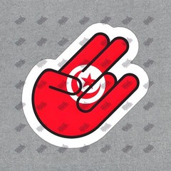 Vibrant Tunisia Hand Symbol Vinyl Sticker Unique Decal for Home, #828637