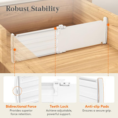 Lifewit 5″ High 5 Pack Drawer Dividers, 11.5″-18.5″ Adjustable Deep Drawer Organ