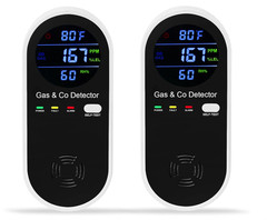 2 Packs Combination Natural-Gas and Carbon-Monoxide-Detector,Koabbit 4-in-1