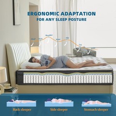 Queen Mattress 12 Inch Queen Size Mattresses in a Box Memory Foam Hybrid Bed Mat