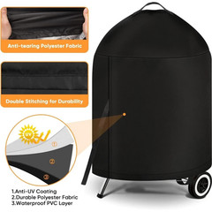 Grill Cover for Weber Charcoal Kettle- Heavy Duty Waterproof BBQ Cover