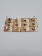 Modern Brutalist Wood & Resin Cabinet Drawer Knob set 12 Rectangular Shape READ