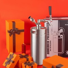 Stainless Steel 128oz Mini Keg with Updated CO2 Regulator – Fresh Beer Anytime