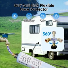 RV Inline Hose Water Filter, w/ Hose Protetor, Garden & Camper Water Filter