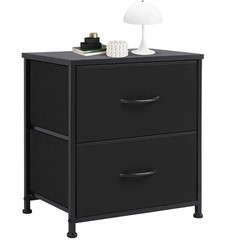 2 Drawer Dresser Nightstand Pack Of 2 Bedroom Storage Organizer Cabinet Fabric