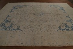 Muted Traditional Area Rug 10×13 Handmade Wool Distressed Floral for Any Room