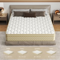 12″ 14″ Hybrid Mattress Gel Memory Foam Springs Twin Full Queen King In A Box