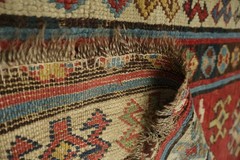 Pre-1900 3×8 Antique Oriental Runner Wool Runner Rug in Multicolor