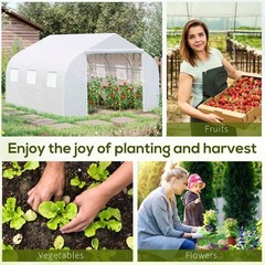 12′ x 10′ x 7′ Greenhouse Large Walk-in Hot Green House Plant Gardening White