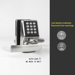 Keypad Door Lock with Handle-Keyless Entry Door Lock -Brushed Nickel