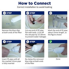 5 Pack Inline Post Carbon Water Filter 1/4″ Quick Connector Fridge Ice-maker