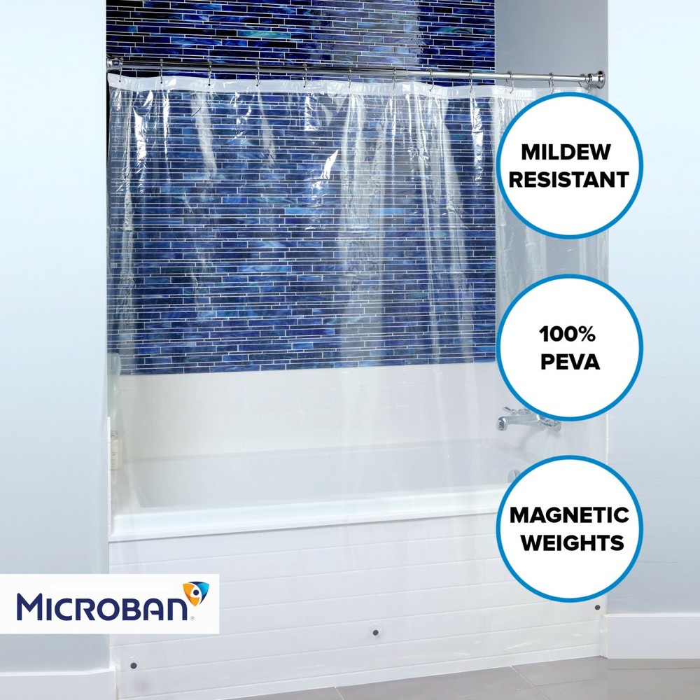 Clear Mildew Resistant Lightweight PEVA Shower Curtain Liner (70″ x 72″)