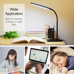 Dimmable LED Desk Table Lamp with USB Charging Touch Control USB Table Base Lamp