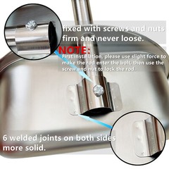 Upright Dust Pan, 33.5×10.7×10.3in Stainless Steel Dustpan Long Handle