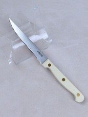CAROTE Kitchen Knives, Stainless-Steel Blades & Triple-Riveted BEIGE Handles NEW