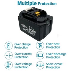 2 PACK 9.0Ah 18V Lithium Battery For Makita 18V BL1850B BL1840B BL1830B BL1860B