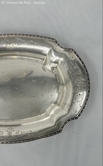 VTG 16″ Oval Chippendale Electro Silver plate 18% Base Nickel Silver Tray Ornate