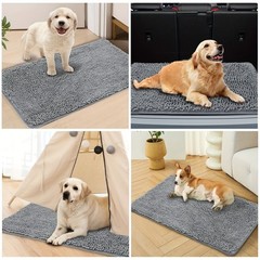 2pcs Absorbent Pet Dog Door Mat For Bedroom Bathroom Muddy Paw Non-Slip Washable