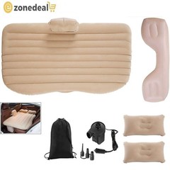 Car Inflatable Mattress Beige, Flocking, Rectangle, Black