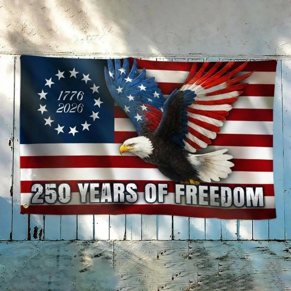 250 Years Anniversary Freedom 4th July Eagle US Flag (24*36 /36*60/ 48*72 Inch)
