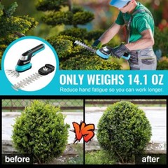 DURATECH 3-in-1 7.2V Cordless Hedge Trimmer 50″ Extension Pole Battery USB-C USA