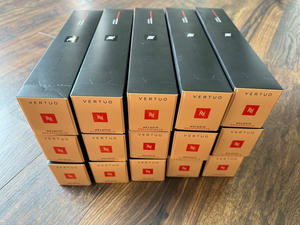 15 Nespresso Vertuo Melozio Decaffeinato, Medium Roast Coffee Pods 150 Pods