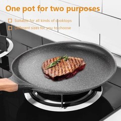 Nonstick Crepe Pan 5 PCS Kitchen Pancake Grill 8 Inch Granite Flat Skillet