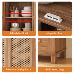 72″ Height Kitchen Pantry Storage Cabinet with Drawer & Adjustable Shelves