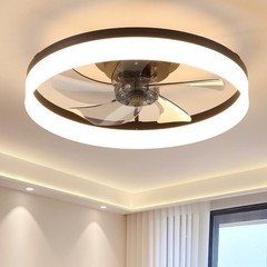 20″ Modern Fan Lights Flush Mount LED Ceiling Light kit With Remote APP Control