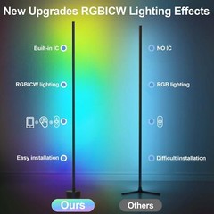 2-Pack Corner Floor Lamp,Lamps for Living Room with Smart App and Remote Control