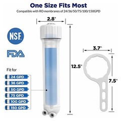 36/50/75/100/150/400/500/600 GPD Reverse Osmosis RO Membrane Water Filter 2″ 3″