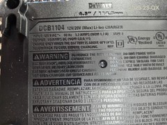 SIX (6) DEWALT 4.0 Amp Battery Charger 12V & 20V Volt MAX Li-Ion DCB1104.