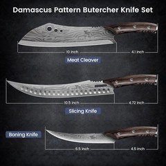 New Sealed 3-Piece Knife Set, High Carbon Steel Cleaver, Slicing & Boning Father