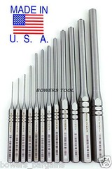 Wilde Tool 12pc Professional Roll Pin Spring Punch Set MADE IN USA w Pouch