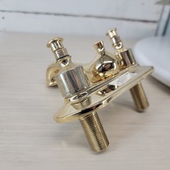 NOS Jameco BS1402G 24K Gold Finish Bathroom Faucet Complete In Box Vintage 1991