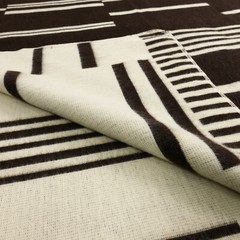 CLINT EASTWOOD ALPACA WOOL BLANKET – XL 102X83 in REVERSIBLE CREAM/BROWN WESTERN