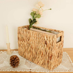 Brown 15 In. X 10.3 In. Water Hyacinth Freestanding Magazine Rack