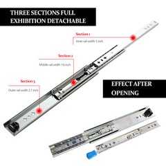 Heavy Duty Drawer Slides 300lbs Ball Bearing Full Extension 18″ – 40″ with Lock