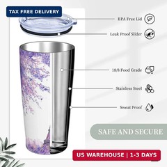 Paris Eiffel Tower Tumbler with Lid and Straw 20 oz Stainless Steel Cup Vacuum I
