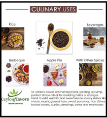 Ceylon Flavors Organic Premium Hand Picked Whole Cloves 3.5