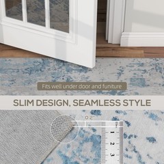HOMCOM 4×6 Non-Slip Washable Area Rug, Floor Mat for Living Room, Blue,Used