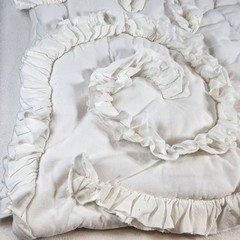 (1) Anthropologie Clementine White Cotton Jersey Euro Sham w/ Ruffles 26.5×26.5″