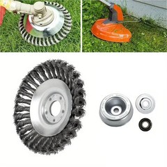 8″ Steel Wire Wheel Brush Grass Cutter Weed Eater Trimmer Head Garden Cleaning